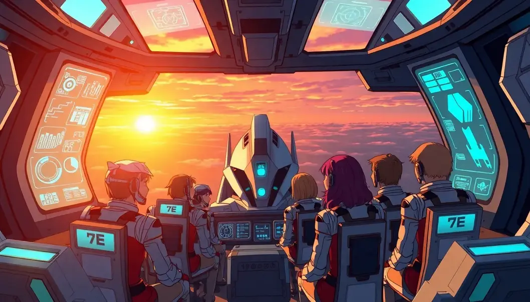 An anime hero confronts a formidable foe, symbolizing conflict.