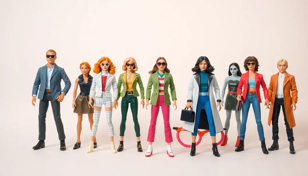 A stunning array of Barbie dolls reflecting haute couture styles, showcasing their iconic influence on the fashion industry.