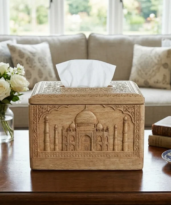 Wooden Tissue Box Cover Taj Mahal Home Decor