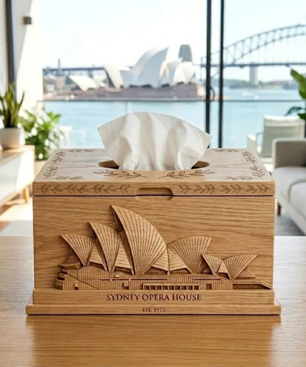 Wooden Tissue Box Cover Sydney Opera House Home Decor