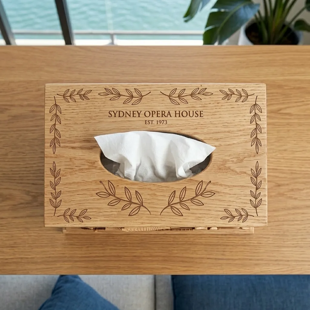 Wooden Tissue Box Cover Sydney Opera House Home Decor - Image 3
