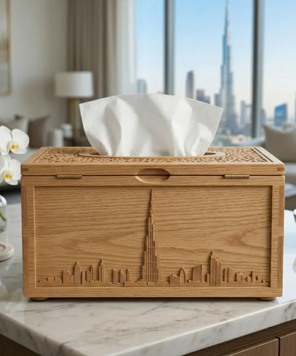 Wooden Tissue Box Cover Burj Khalifa Home Decor