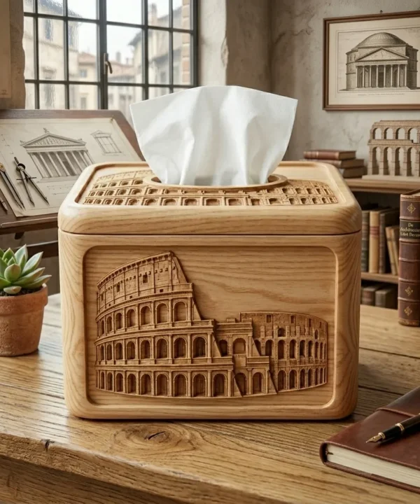 Wooden Tissue Box Cover Colosseum Home Decor