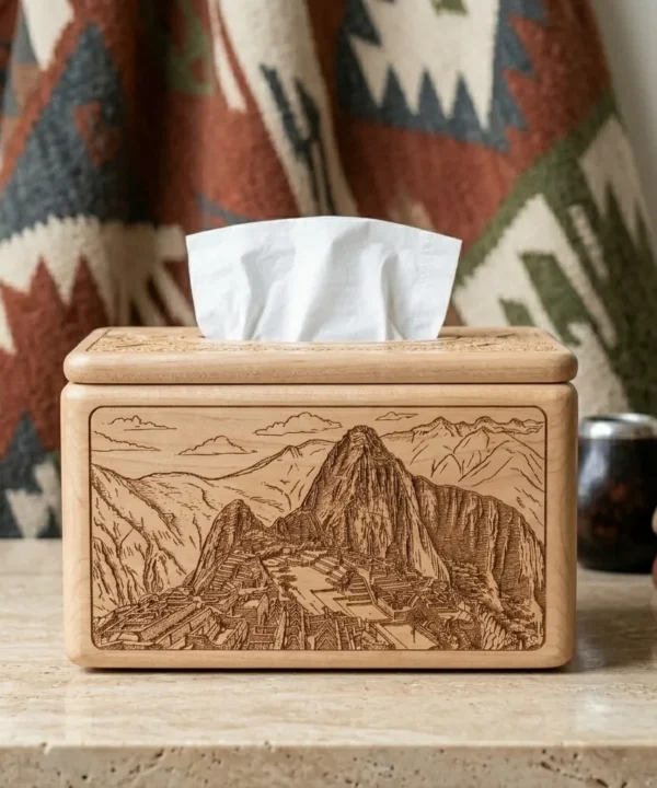 Wooden Tissue Box Cover Machu Picchu Home Decor